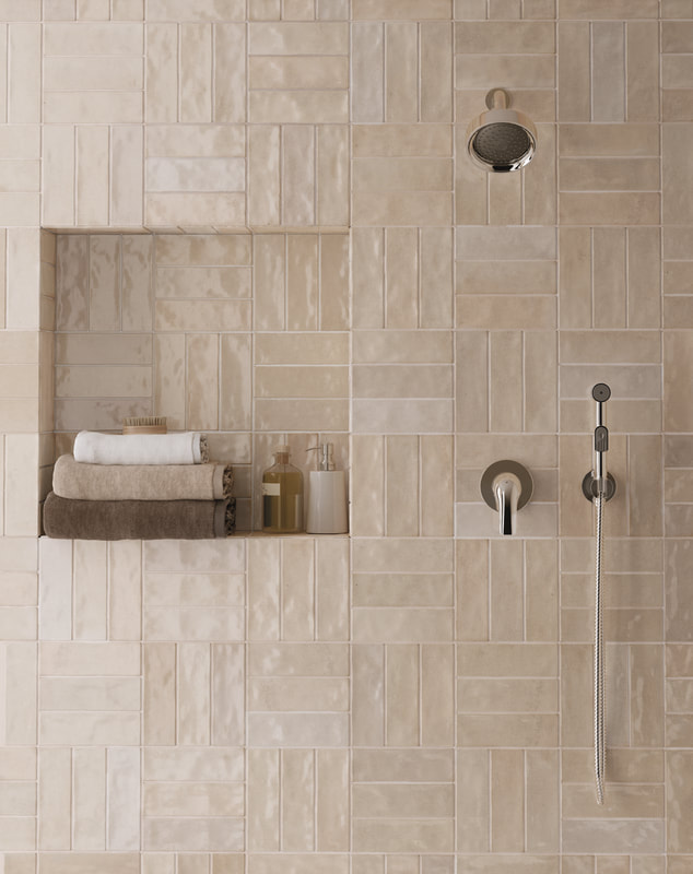 Finished beige tile shower bathroom inspiration